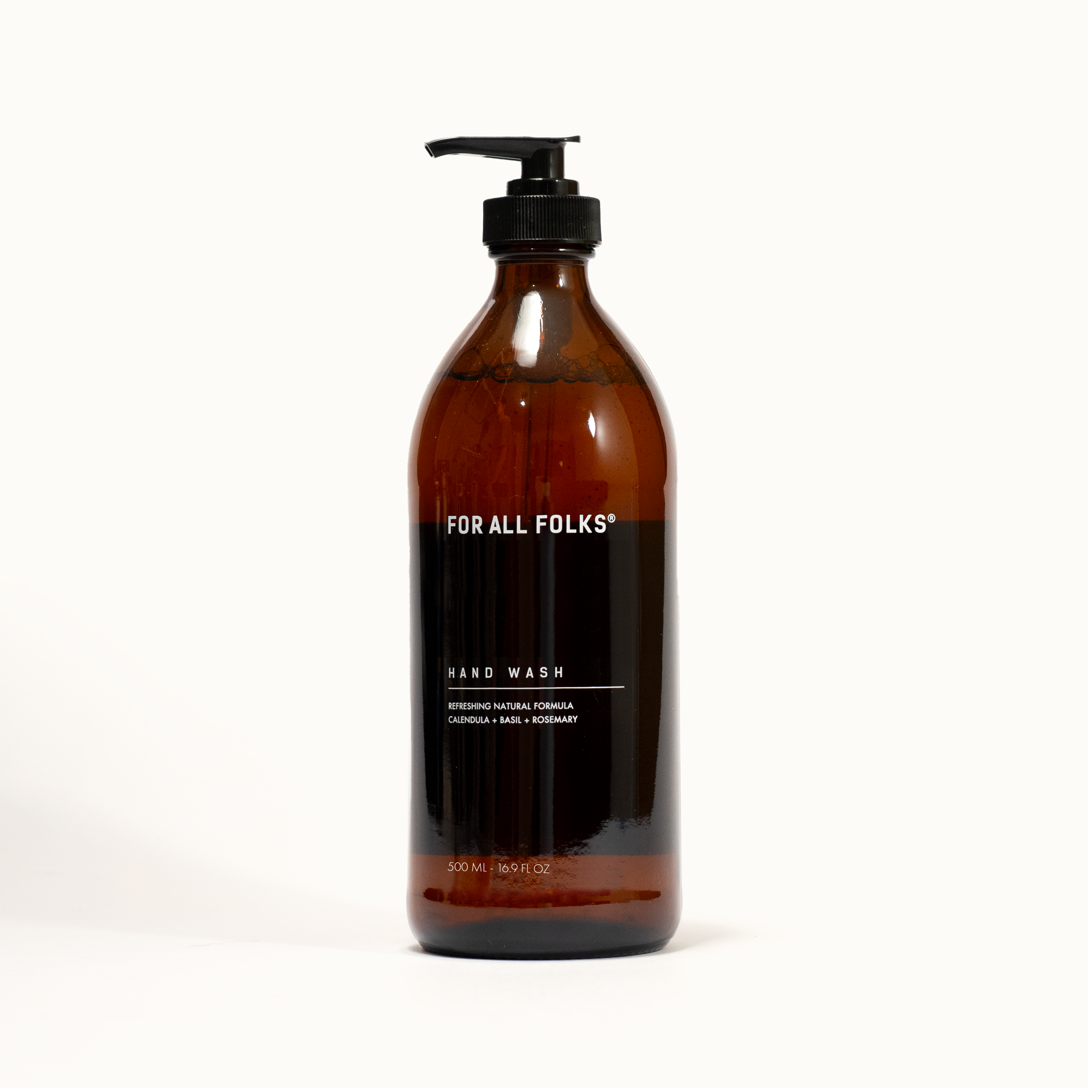 Hand Wash. Jabón de manos líquido. For All Folks. 500ml bottle dispenser.